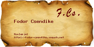 Fodor Csendike névjegykártya